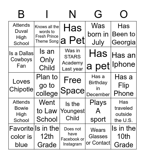 Bingo Card