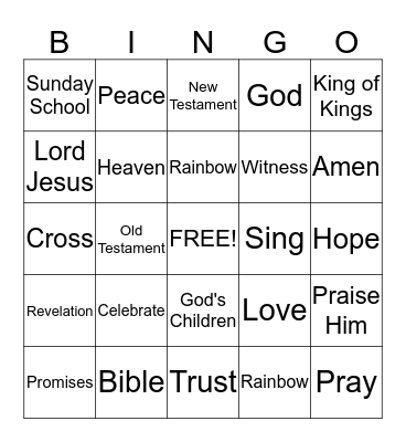 Discovery Point: We have hope because Jesus is coming back. Bingo Card