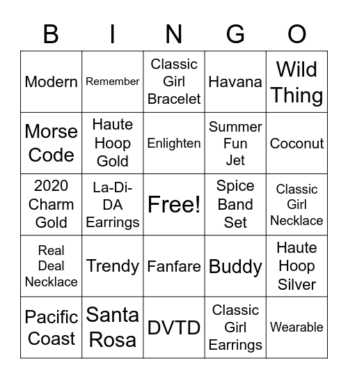 Stir Crazy Blingo Bingo Card