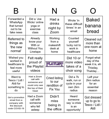 Playlist Bingo! Bingo Card