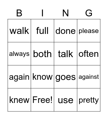 Fundations L2 Units 2,3,4,5 Trick Words Bingo Card