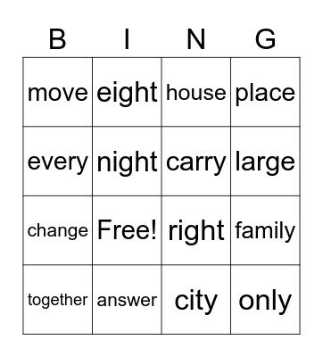 Fundations L2 U 6, 7, 8 Trick Words Bingo Card