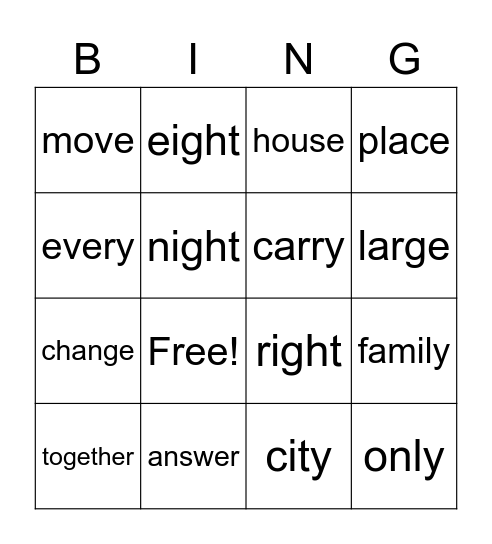 Fundations L2 U 6, 7, 8 Trick Words Bingo Card