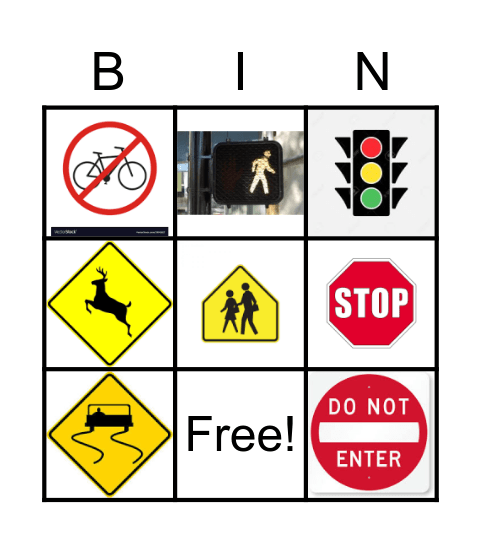 Traffic Signs Bingo Card