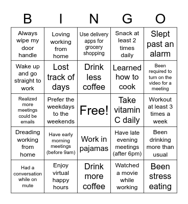 Data Tracing Team WFM Bingo Card