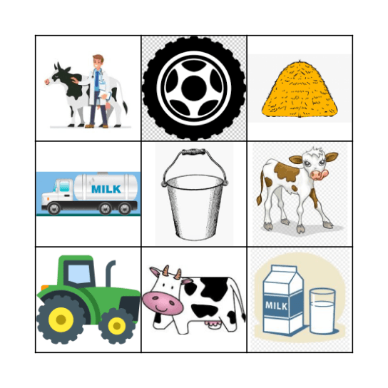 Dairy Farm Bingo Card