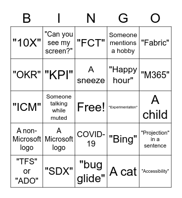 365XS WFH Bingo V2 Bingo Card