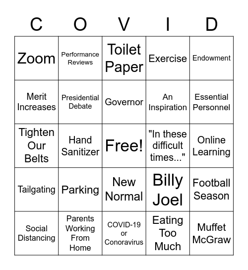 ND Town Hall Bingo Card