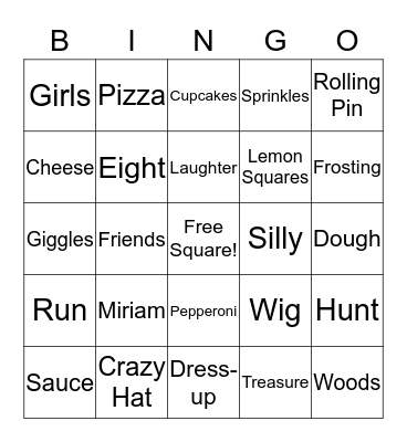 Birthday Bingo Card