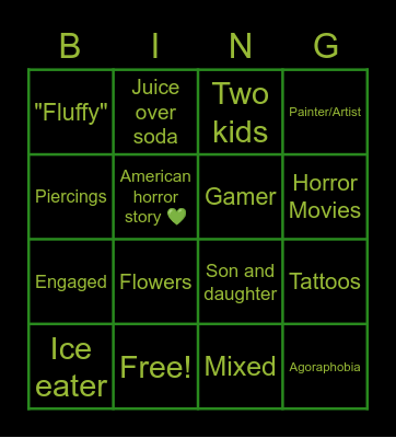 Cristina Bingo Card