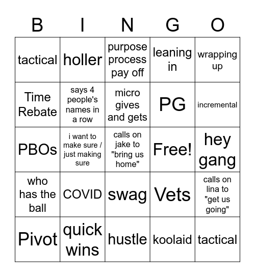 Lingo Bingo Card