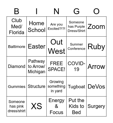 Spring Leadership - Friday Bingo Card