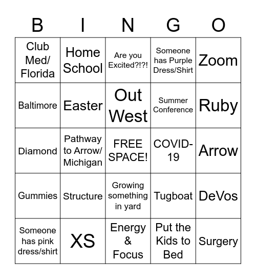 Spring Leadership - Friday Bingo Card