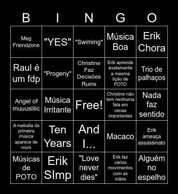 Love Never Dies Bingo Card