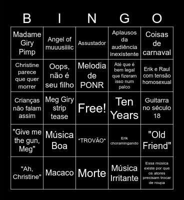 Love Never Dies Bingo Card