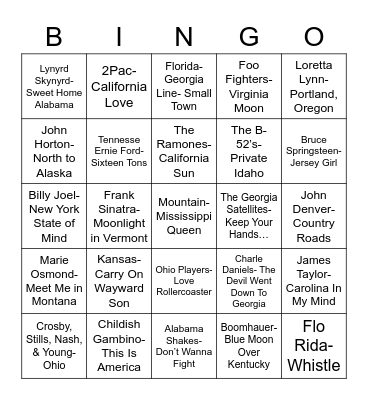 Total-Quiz.com Presents Radio Bingo: United "States" Bingo Card