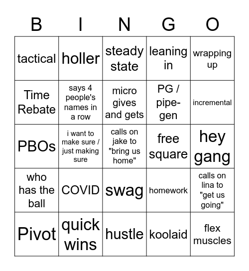 Lingo Bingo Card