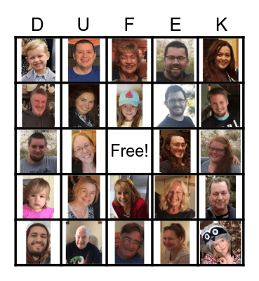 Dufek Family Bingo Card