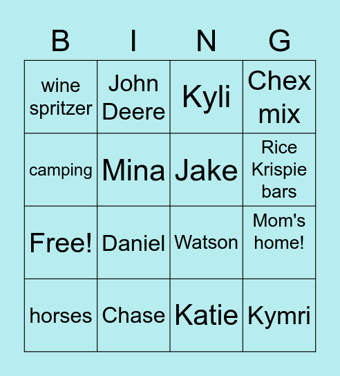 Steiber Bingo Card