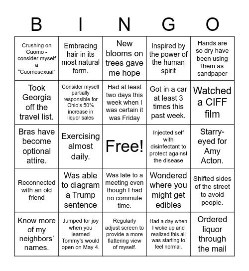 Friday Night Zoom 2 Bingo Card