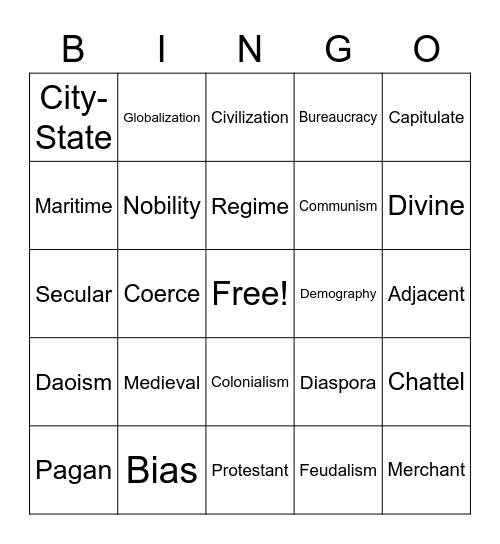 AP MODERN REVIEW Bingo Card
