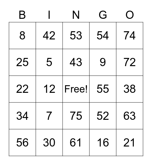 BINGO WITH FRIENDS! Bingo Card