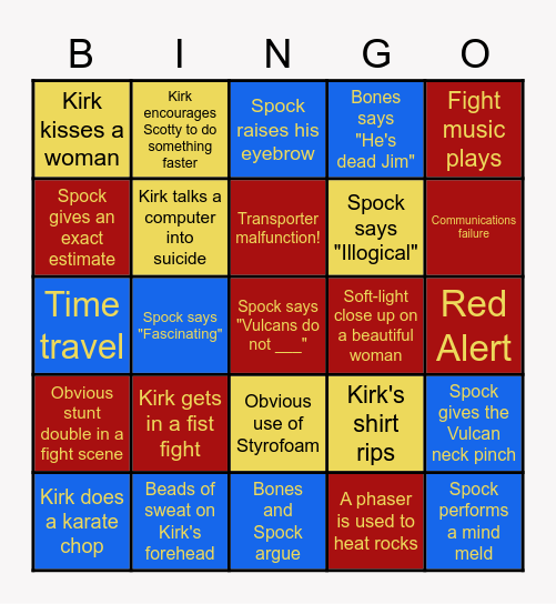 Star Trek TOS Bingo Card