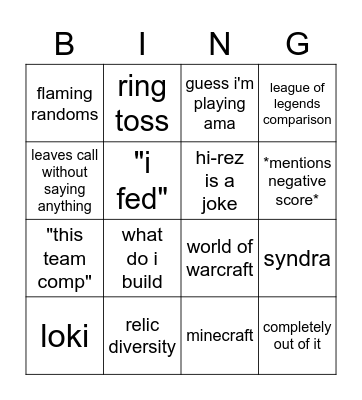 mariir Bingo Card