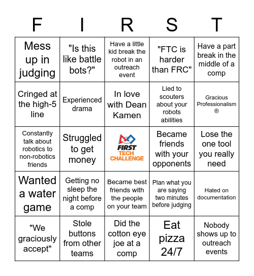 Robotics Bingo Card