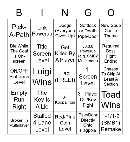 Versus Bingo Card