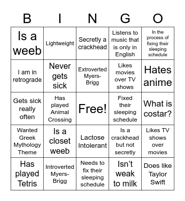Joint Board BINGO Card