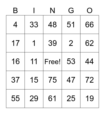 Mayglen Calipus Bingo Card