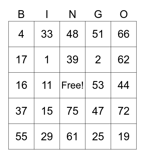 Mayglen Calipus Bingo Card