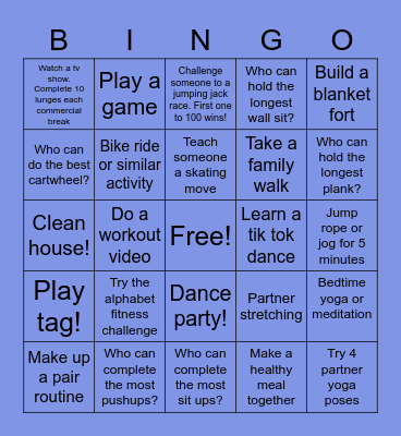 Family Bingo Card