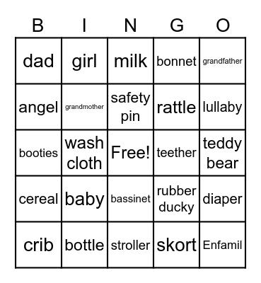 Carlie Bingo Card