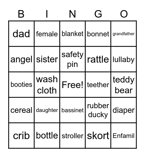 Carlie Bingo Card