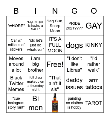 VERNON THOMAS Bingo Card