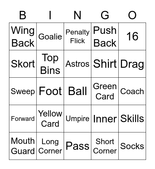 ELHC Ladies 1XI Bingo Round 1 Bingo Card