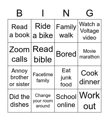 Voltage Iso Bingo Card