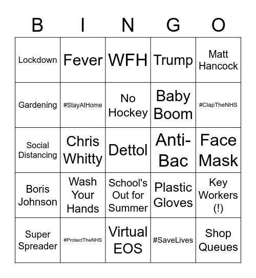 ELHC Ladies 1XI Bingo Round 2 Bingo Card