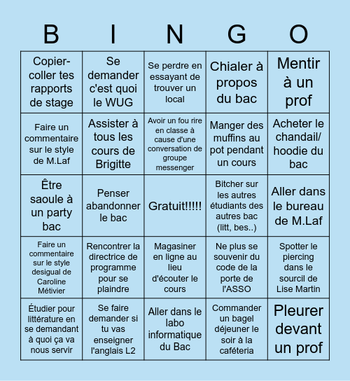 bingo BEFLS Bingo Card