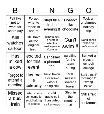 Sourcing Fun Team Welcomes you!! Bingo Card