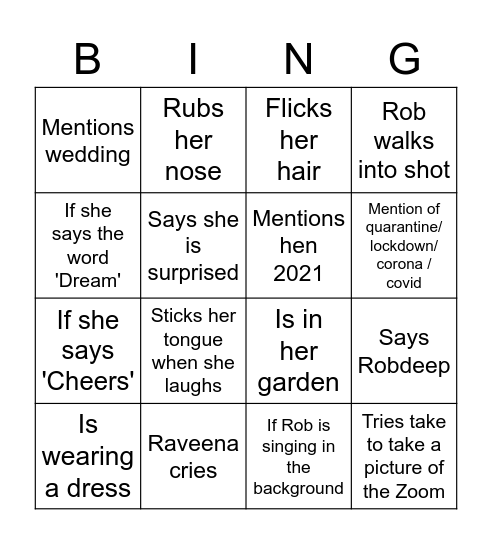 Beans Bingo Card