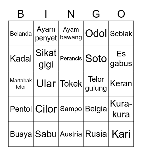 acibo Bingo Card