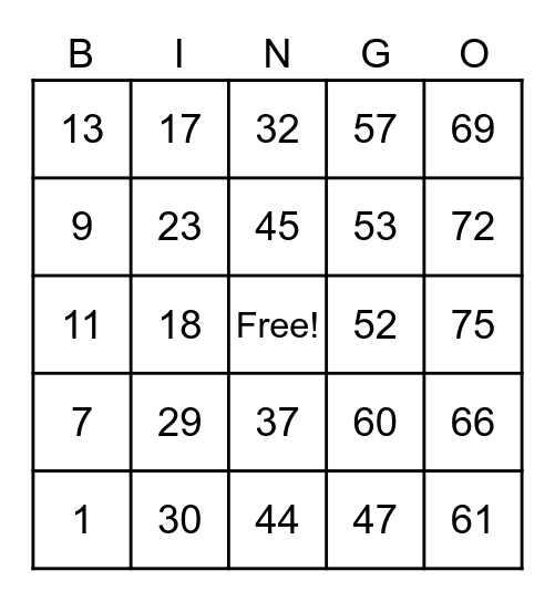 BINGO WAS HIS NAME OH Bingo Card