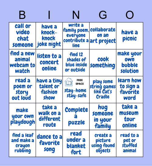NPL Quarantine Bingo - Family Edition Bingo Card