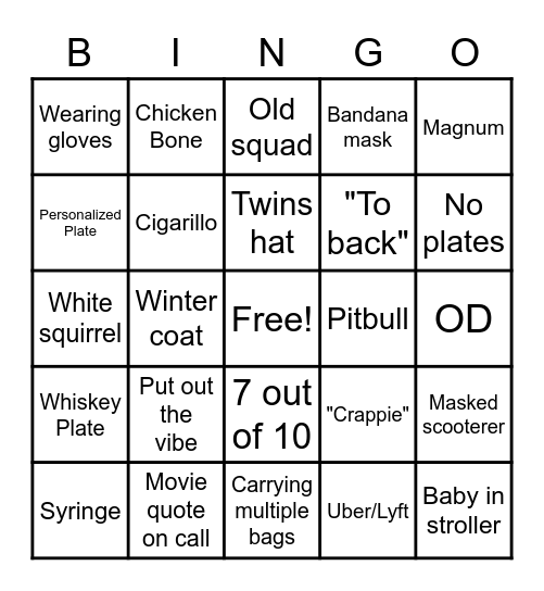 Crappie  Bingo Card