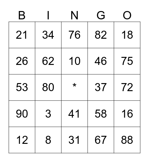 *** SUPPLY CHAIN *** Bingo Card
