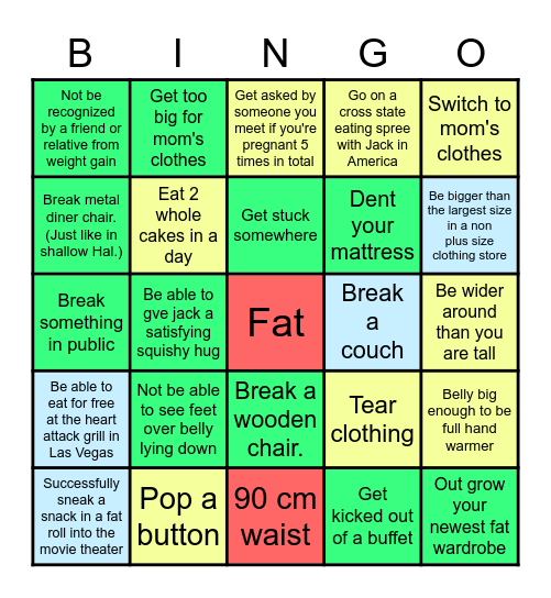 Fat Bingo 1 Bingo Card