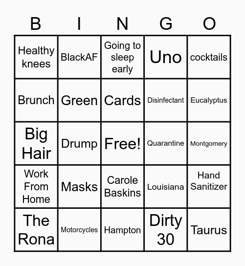 Kelli's 30th Birthday Bingo Card